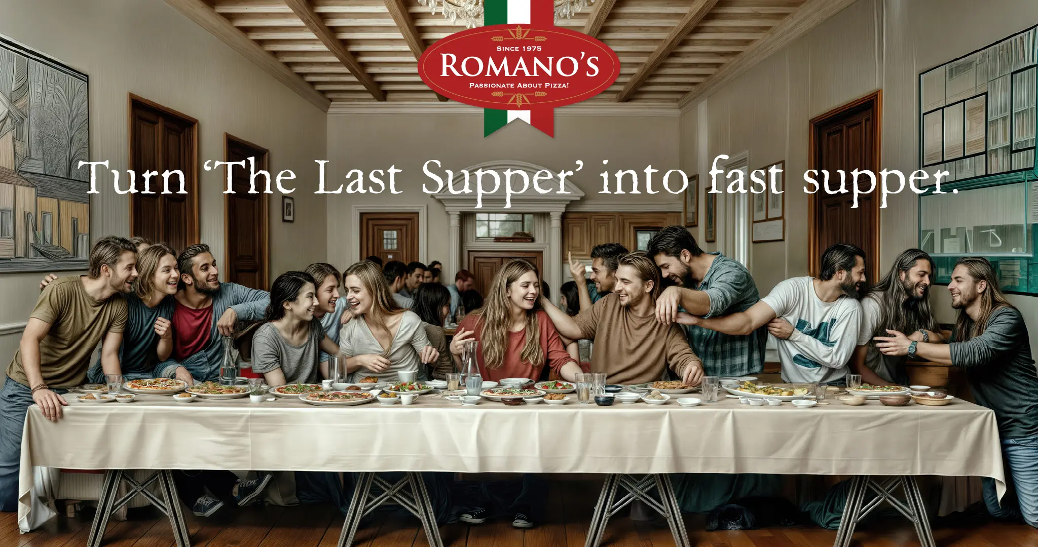 Romanos campaign mural and out-of-home creative